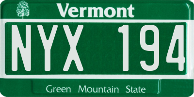 VT license plate NYX194