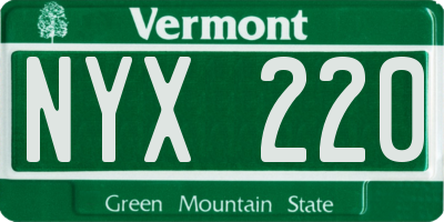 VT license plate NYX220
