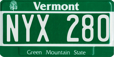 VT license plate NYX280