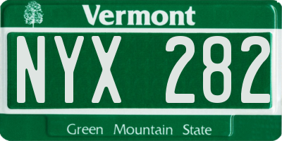 VT license plate NYX282