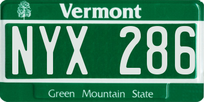 VT license plate NYX286