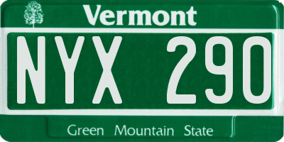 VT license plate NYX290