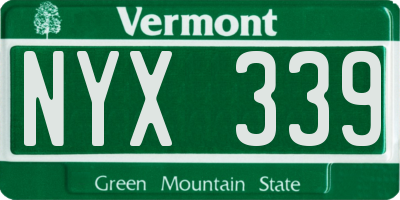 VT license plate NYX339