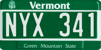 VT license plate NYX341