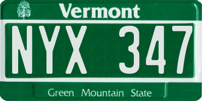 VT license plate NYX347