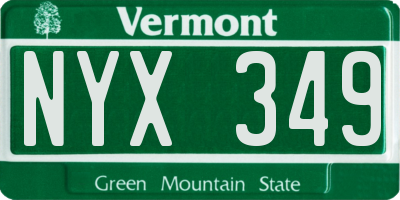 VT license plate NYX349