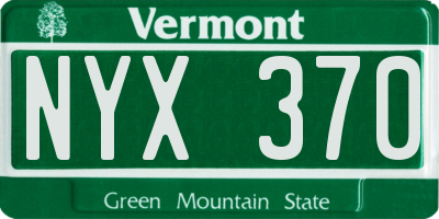 VT license plate NYX370