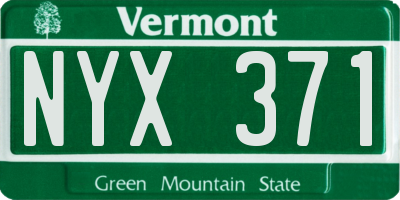 VT license plate NYX371