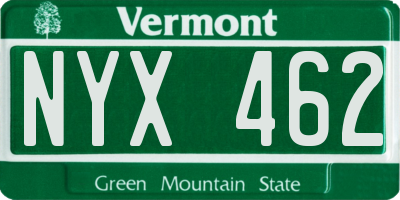 VT license plate NYX462