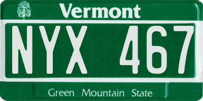 VT license plate NYX467