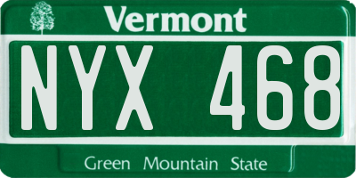 VT license plate NYX468