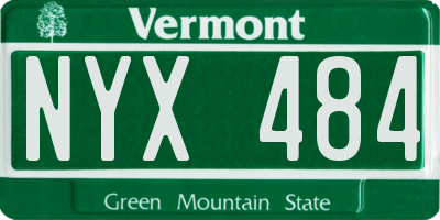 VT license plate NYX484