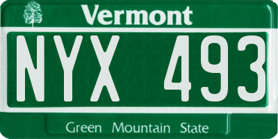 VT license plate NYX493