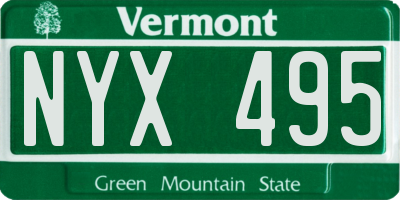 VT license plate NYX495