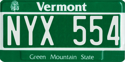 VT license plate NYX554
