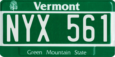 VT license plate NYX561