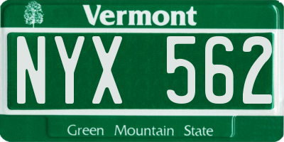 VT license plate NYX562