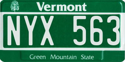 VT license plate NYX563