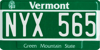 VT license plate NYX565