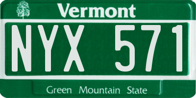 VT license plate NYX571