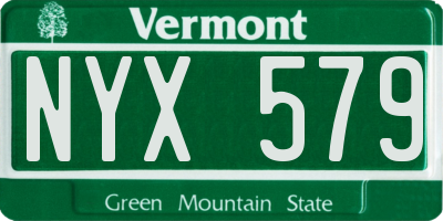 VT license plate NYX579