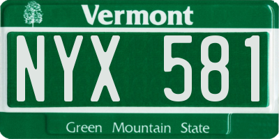 VT license plate NYX581