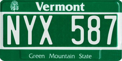 VT license plate NYX587