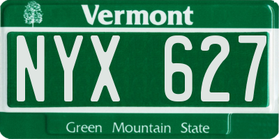 VT license plate NYX627