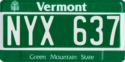 VT license plate NYX637