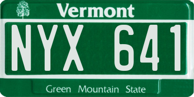 VT license plate NYX641