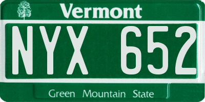 VT license plate NYX652