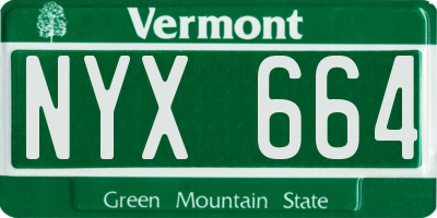 VT license plate NYX664