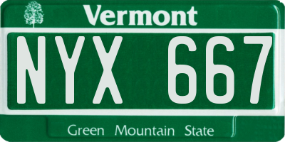 VT license plate NYX667