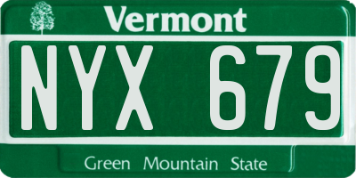 VT license plate NYX679