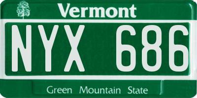 VT license plate NYX686