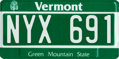 VT license plate NYX691