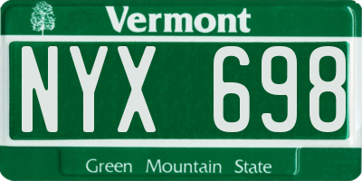 VT license plate NYX698