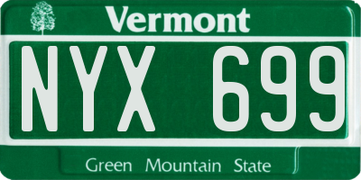 VT license plate NYX699