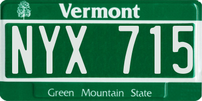 VT license plate NYX715