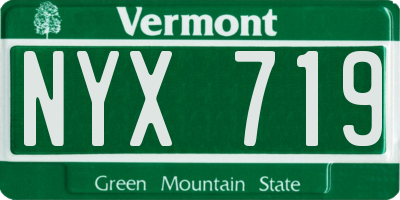 VT license plate NYX719
