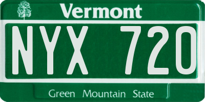 VT license plate NYX720