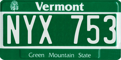VT license plate NYX753
