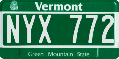 VT license plate NYX772