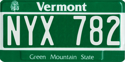 VT license plate NYX782