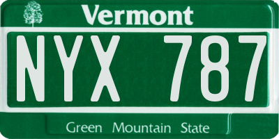 VT license plate NYX787