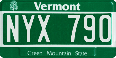 VT license plate NYX790