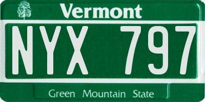 VT license plate NYX797