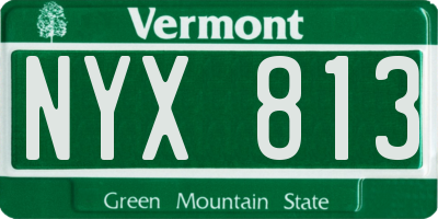 VT license plate NYX813