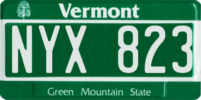 VT license plate NYX823