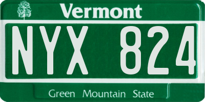 VT license plate NYX824